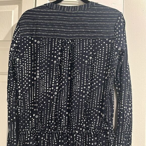 GAP Navy & White Long Sleeve Dress, Size Medium - Picture 10 of 12